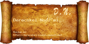 Derecskei Noémi névjegykártya